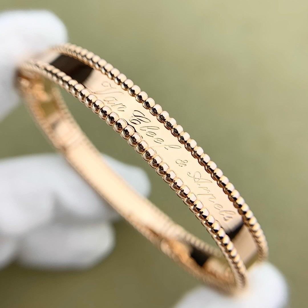 [ElanLuxe Jewelry]CLOVER PERLEE BRACELET SIGNATURE ENGRAVING SERIES