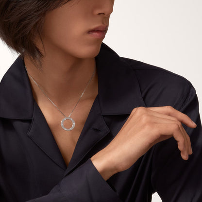 [ElanLuxe Jewelry]LOVE NECKLACE 16MM 3 DIAMONDS