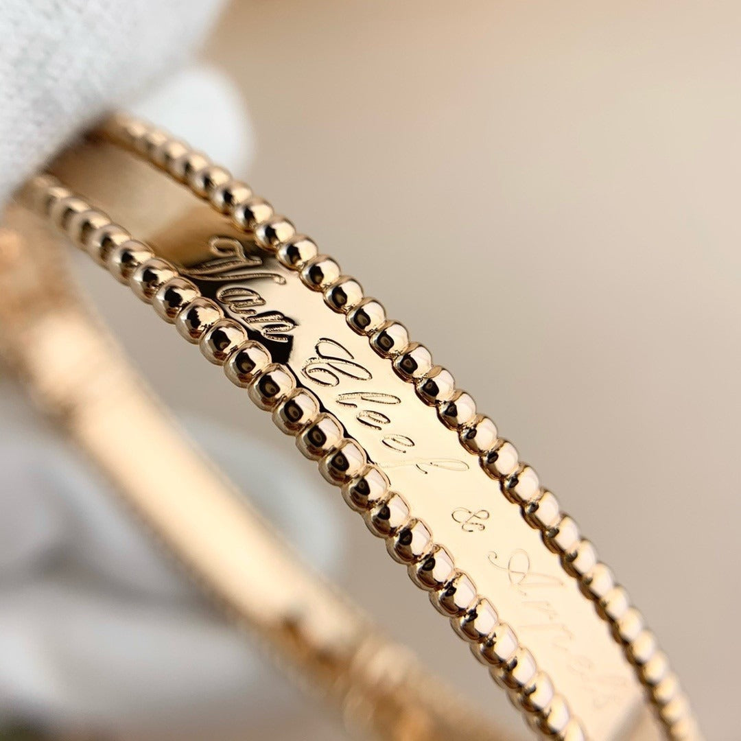 [ElanLuxe Jewelry]CLOVER PERLEE BRACELET SIGNATURE ENGRAVING SERIES