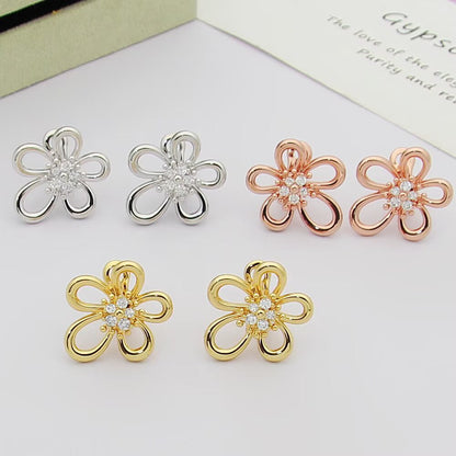 [Elanluxe Jewelry] FLOWERLACE EARRING 5 DIAMONDS