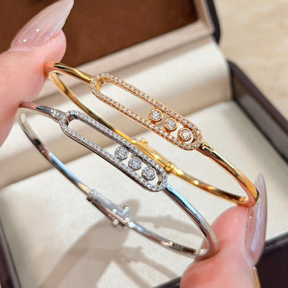 [ElanLuxe Jewelry]Move Pav茅 Diamond Bangle Bracelet M