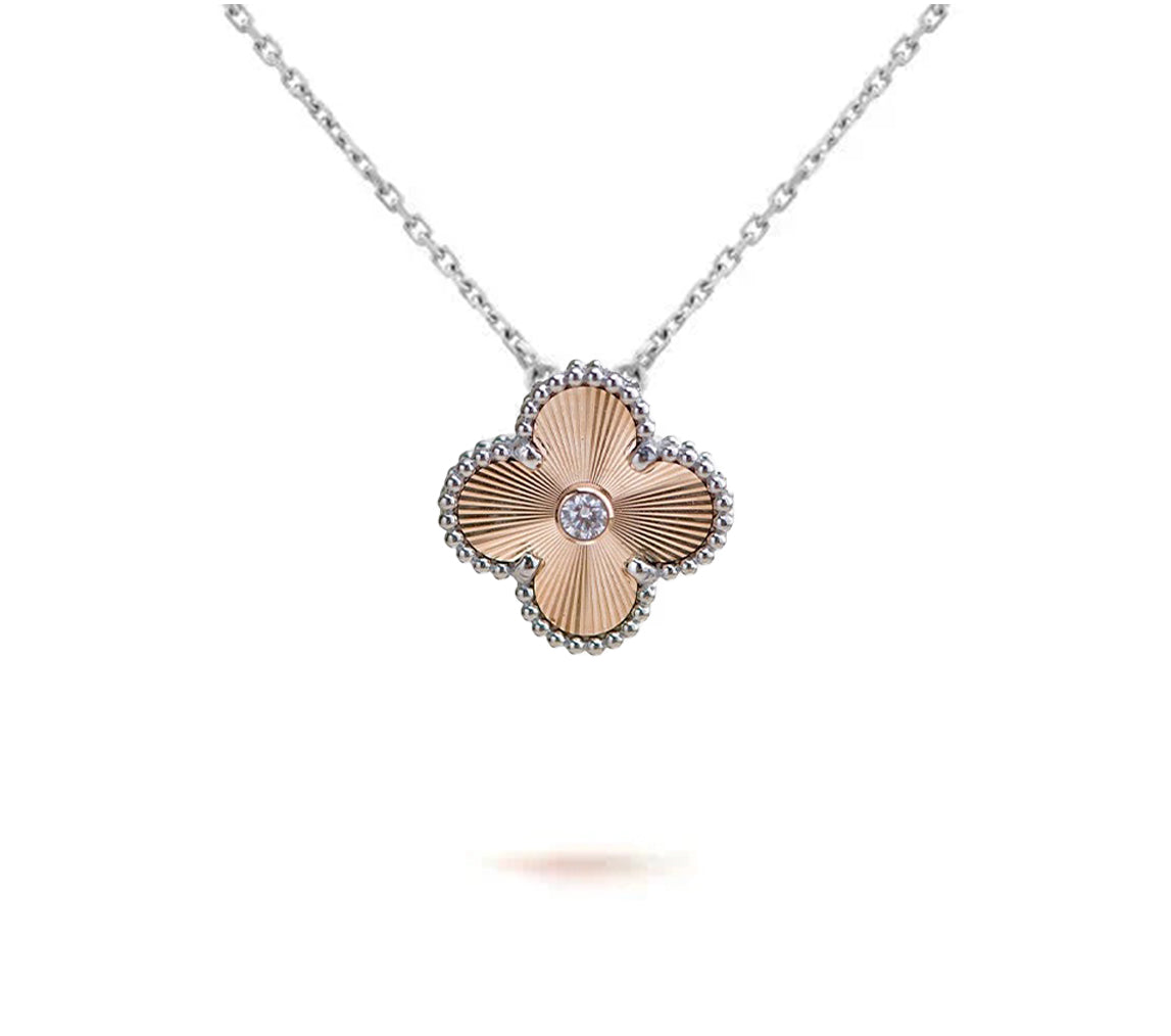 [ElanLuxe Jewelry]CLOVER 15MM NECKLACE SILVER COLLECTION