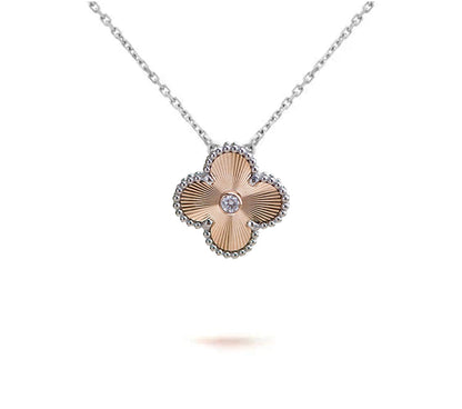 [ElanLuxe Jewelry]CLOVER 15MM NECKLACE SILVER COLLECTION
