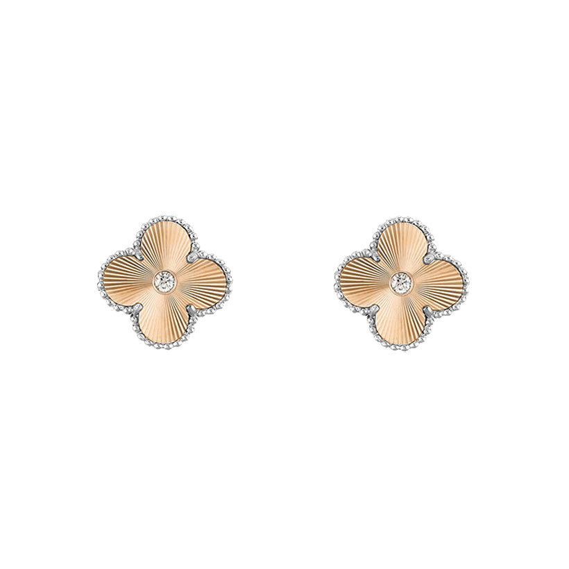 [ElanLuxe Jewelry]CLOVER SILVER 15MM EARRINGS COLLECTION