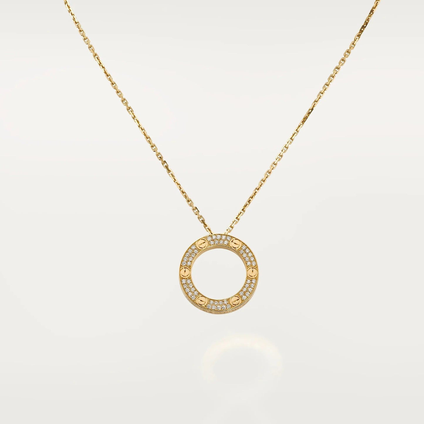 [ElanLuxe Jewelry]LOVE NECKLACE 16MM  FULL DIAMOND
