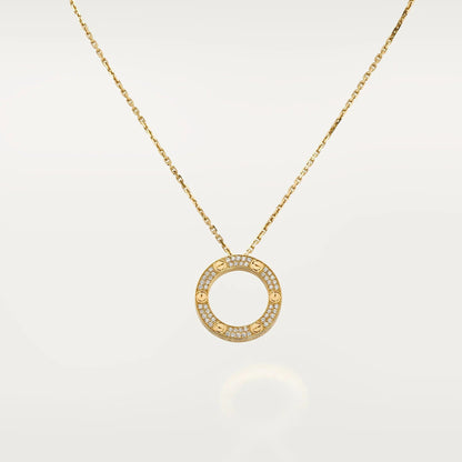 [ElanLuxe Jewelry]LOVE NECKLACE 16MM  FULL DIAMOND