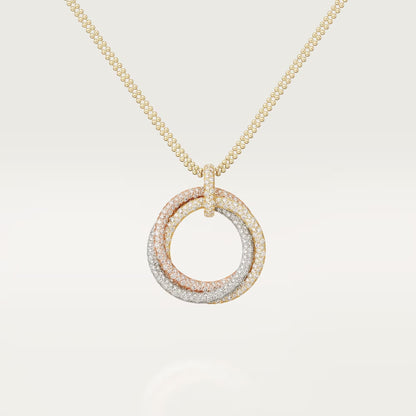 [ElanLuxe Jewelry]TRINITY LARGE FULL DIAMOND  NECKLACE