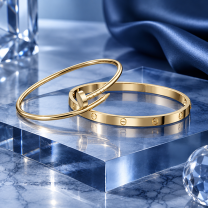 [ElanLuxe Jewelry] LOVE & JUSTE Classic Bracelet Stack Set