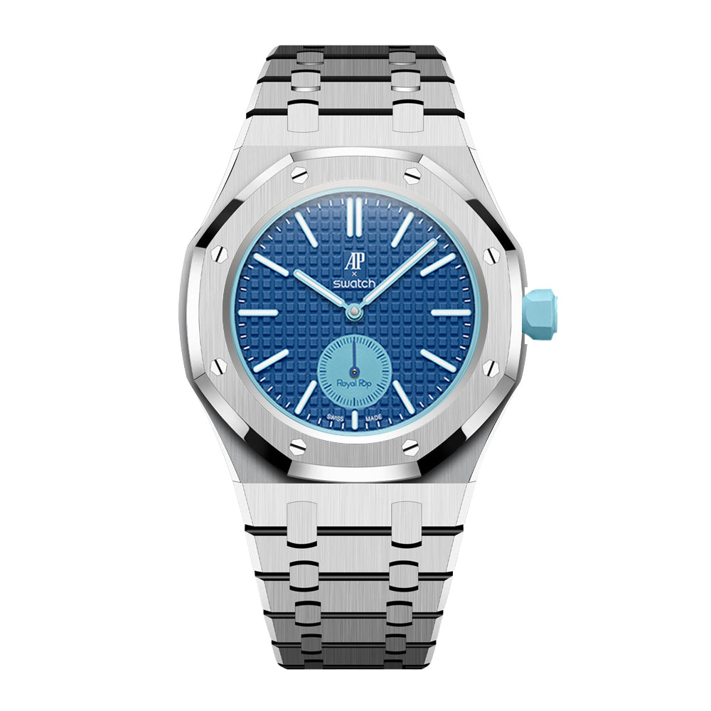 Strap For Ap Swatch Royal Oak Pop Exclusive Steel Case & Strap Full‑wrap Embedded Watch Band