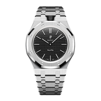 Strap For Ap Swatch Royal Oak Pop Exclusive Steel Case & Strap Full‑wrap Embedded Watch Band