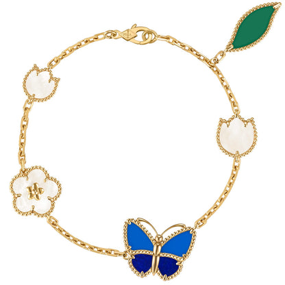 [ElanLuxe Jewerly]LUCKY SPRING BUTTERFLY 5 MOTIF BRACELET