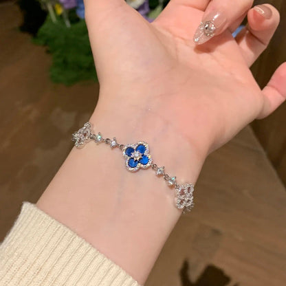 [ElanLuxe Jewelry]CLOVER 5 MOTIF PINK BLUE RED WHITE BRACELET