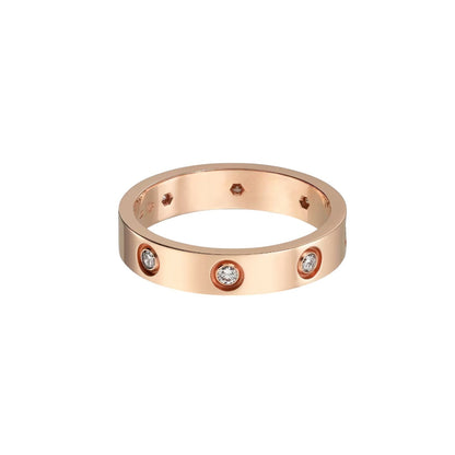 [ElanLuxe Jewelry]LOVE 4MM 8 DIAMOND RING