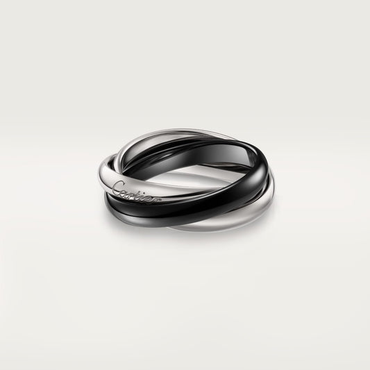 [ElanLuxe Jewelry]TRINITY 3.2MM RING BLACK CERAMIC
