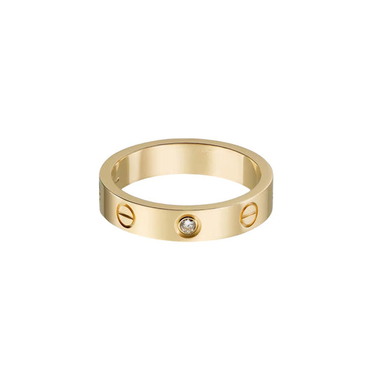 [ElanLuxe Jewelry]LOVE 4MM 1 DIAMOND RING