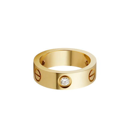 [ElanLuxe Jewelry]LOVE 5.5MM 3 DIAMOND RING