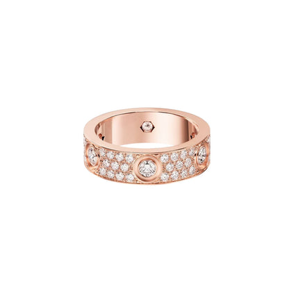 [ElanLuxe Jewelry]LOVE 5.5MM FULL-PAVE 6-DIAMOND RING