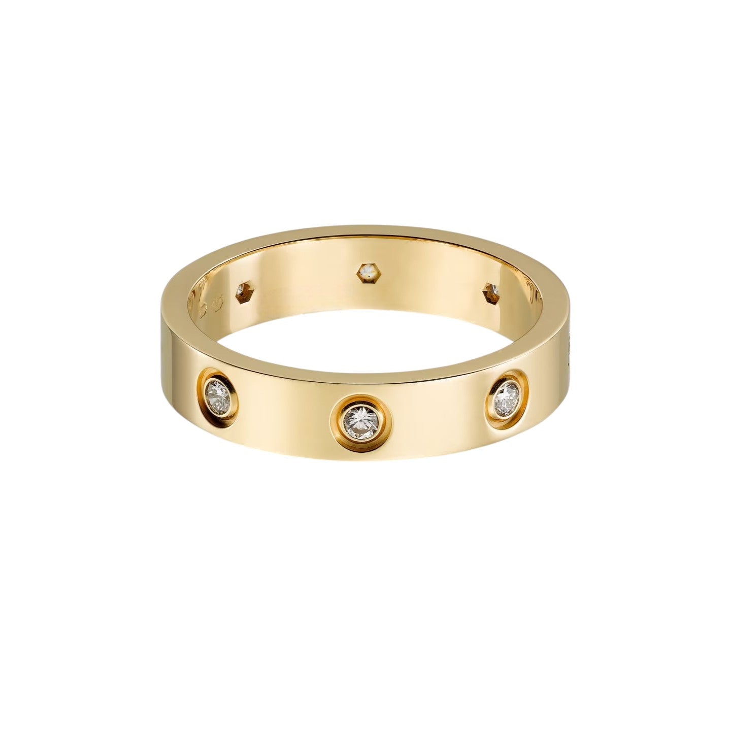 [ElanLuxe Jewelry]LOVE 4MM 8 DIAMOND RING