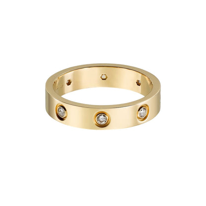 [ElanLuxe Jewelry]LOVE 4MM 8 DIAMOND RING
