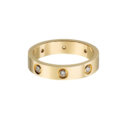 [ElanLuxe Jewelry]LOVE 4MM 8 DIAMOND RING