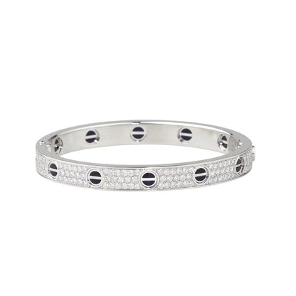 [ElanLuxe Jewelry]LOVE BRACELET 6.1MM DIAMOND-PAVED CERAMIC