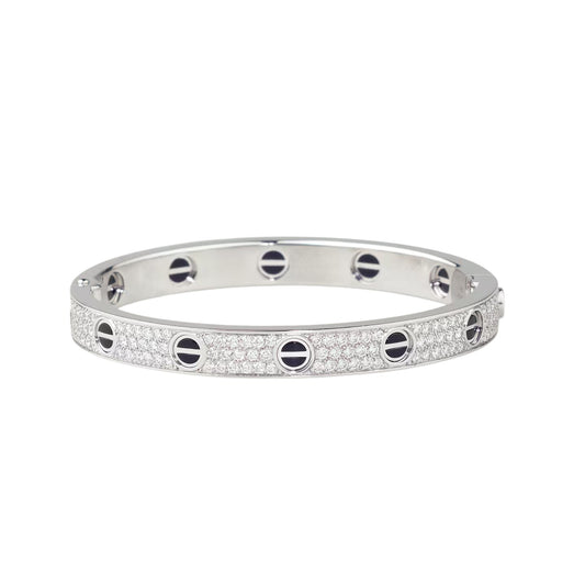 [ElanLuxe Jewelry]LOVE BRACELET 6.1MM DIAMOND-PAVED CERAMIC
