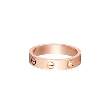 [ElanLuxe Jewelry]LOVE 4MM 1 DIAMOND RING