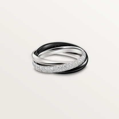 [ElanLuxe Jewelry]TRINITY 3.2MM RING BLACK CERAMIC