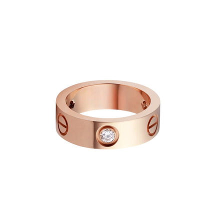 [ElanLuxe Jewelry]LOVE 5.5MM 3 DIAMOND RING