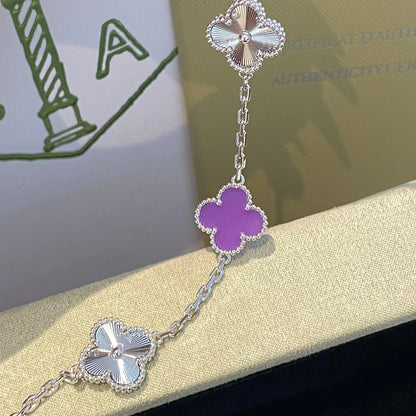 [ElanLuxe Jewelry] CLOVER 5 MOTIF VIOLET BRACELET COLLECTION