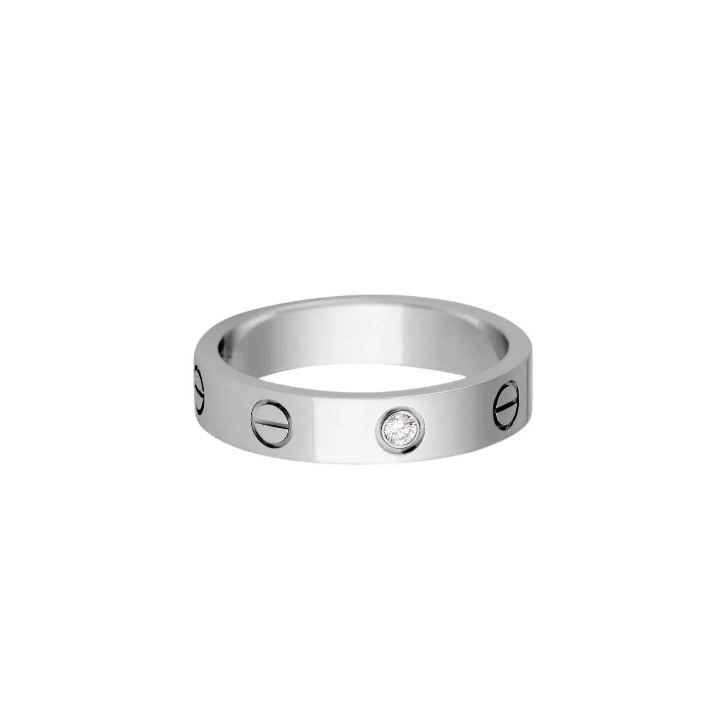 [ElanLuxe Jewelry]LOVE 4MM 1 DIAMOND RING