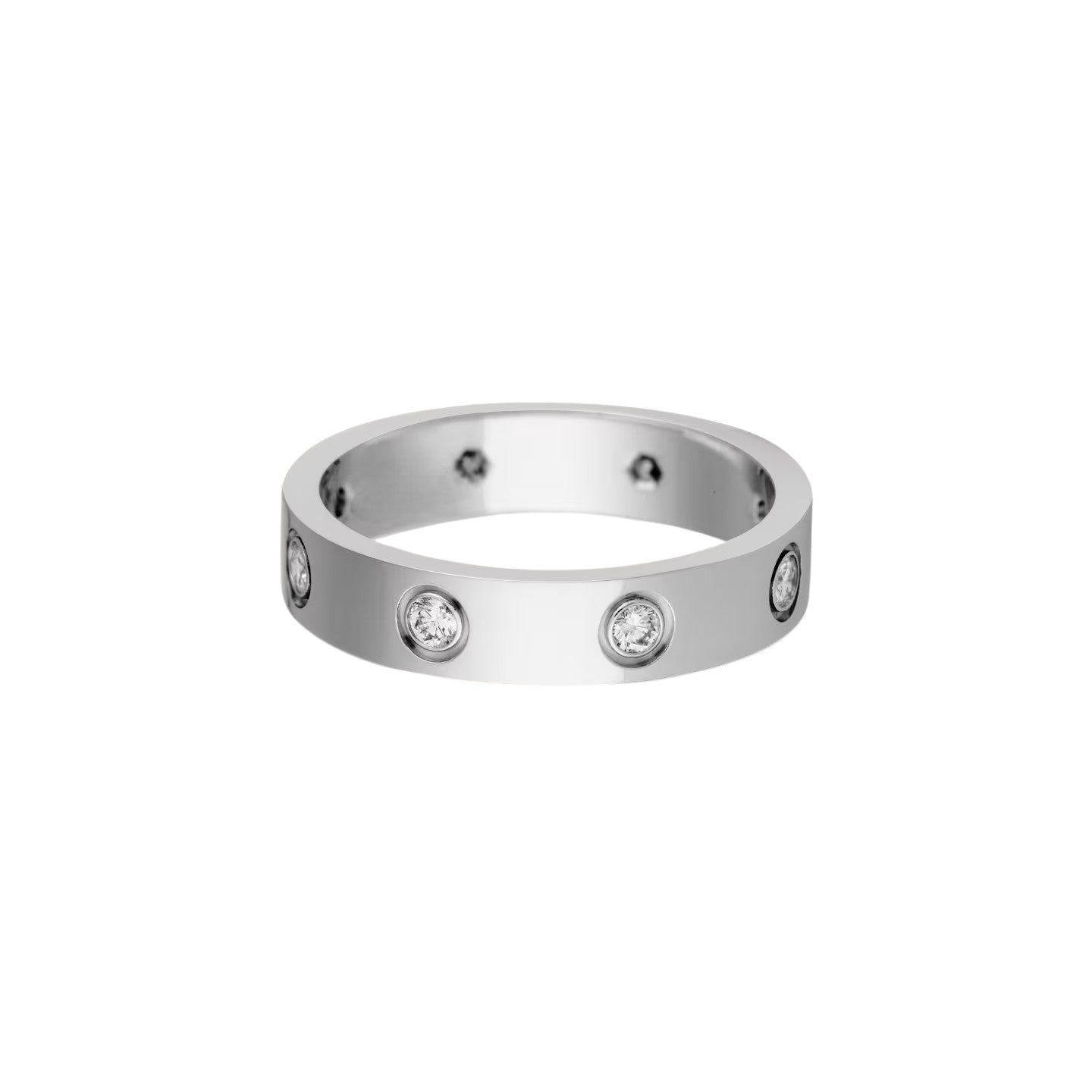 [ElanLuxe Jewelry]LOVE 4MM 8 DIAMOND RING