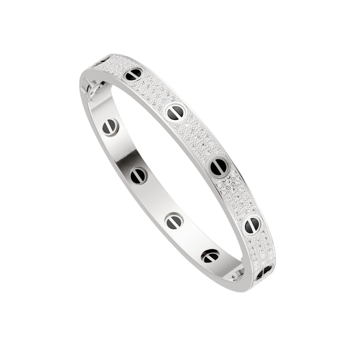 [ElanLuxe Jewelry]LOVE BRACELET 6.1MM DIAMOND-PAVED CERAMIC
