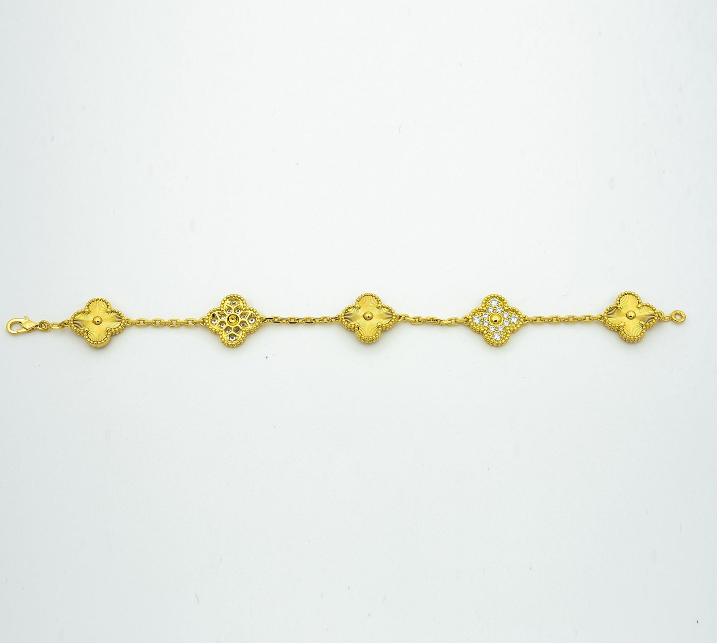 [ElanLuxe Jewelry]CLOVER BRACELET 5 MOTIFS GOLD DIAMOND
