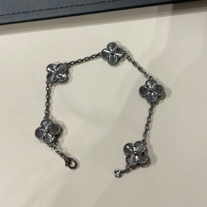 [ElanLuxe Jewelry]CLOVER 5 MOTIF BLACK BRACELET
