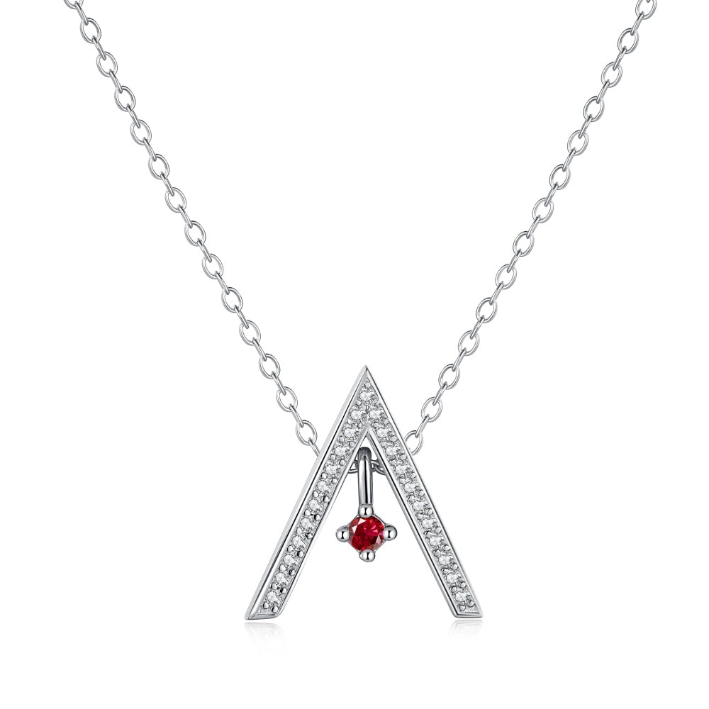 [ElanLuxe Jewelry]Sparkling "A" Shape Necklace