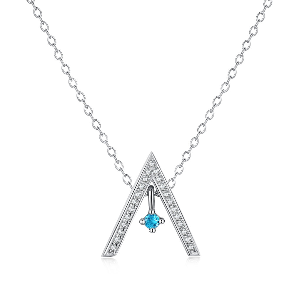 [ElanLuxe Jewelry]Sparkling "A" Shape Necklace