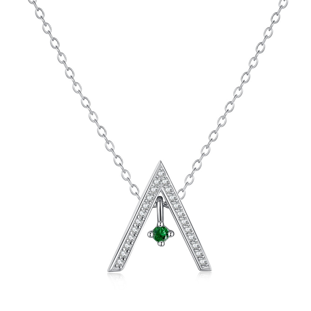 [ElanLuxe Jewelry]Sparkling "A" Shape Necklace