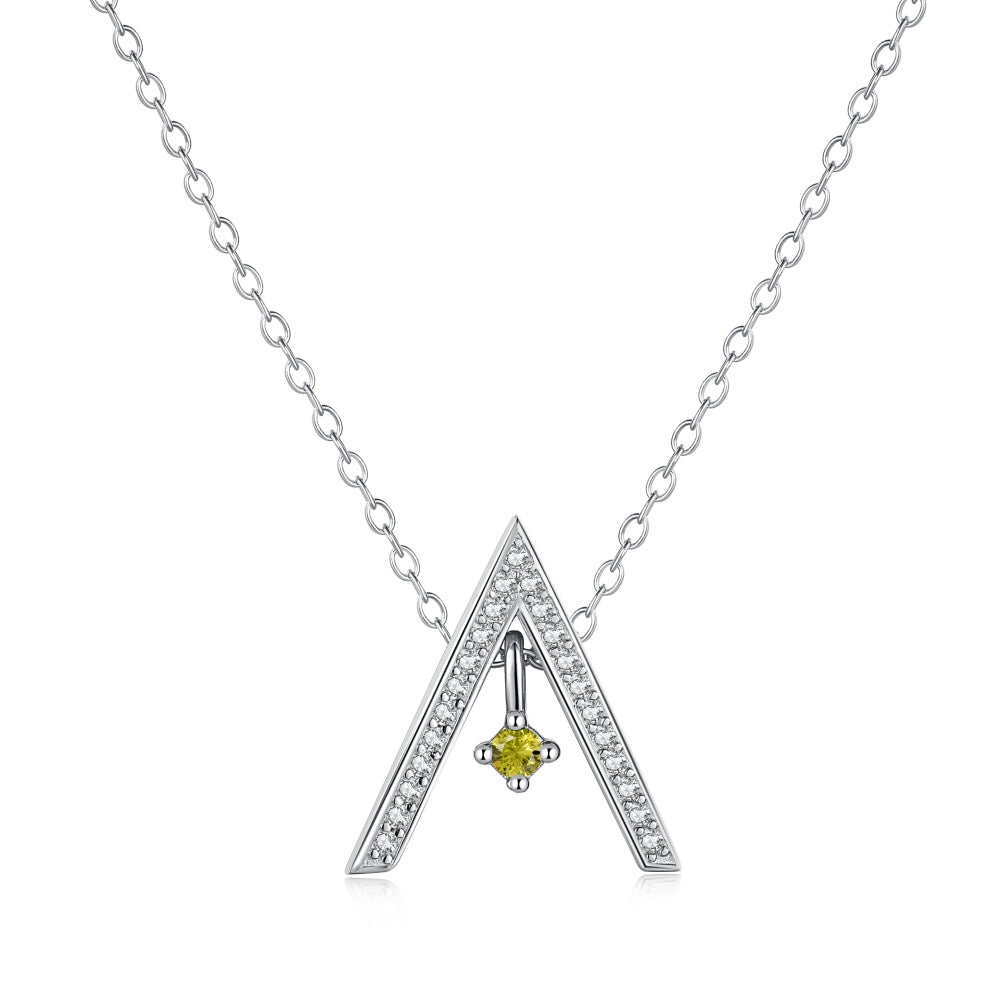 [ElanLuxe Jewelry]Sparkling "A" Shape Necklace