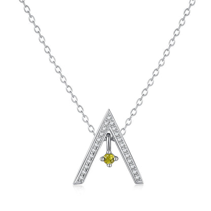[ElanLuxe Jewelry]Sparkling "A" Shape Necklace
