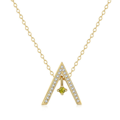 [ElanLuxe Jewelry]Sparkling "A" Shape Necklace
