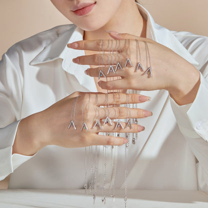 [ElanLuxe Jewelry]Sparkling "A" Shape Necklace