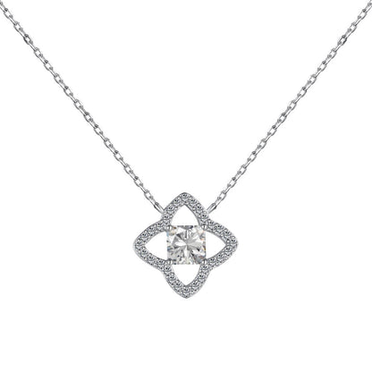 [ElanLuxe Jewelry]Exquisite Flower Shape Princess Cut Necklace