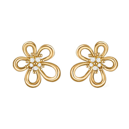 [Elanluxe Jewelry] FLOWERLACE EARRING 5 DIAMONDS