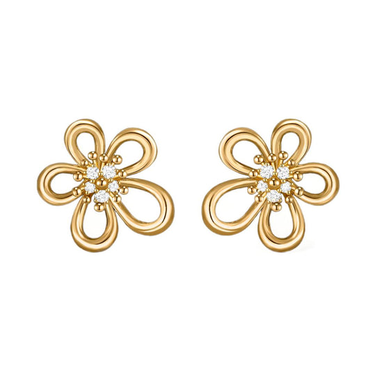[Elanluxe Jewelry] FLOWERLACE EARRING 5 DIAMONDS