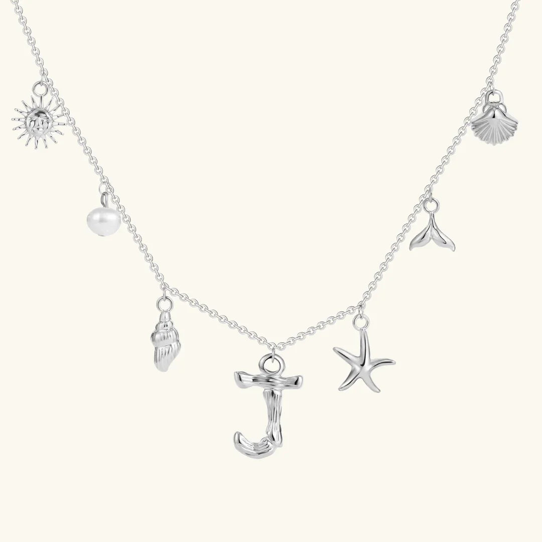 [ElanLuxe]Avaria Ocean Initial Necklace