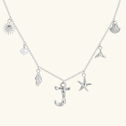 [ElanLuxe]Avaria Ocean Initial Necklace
