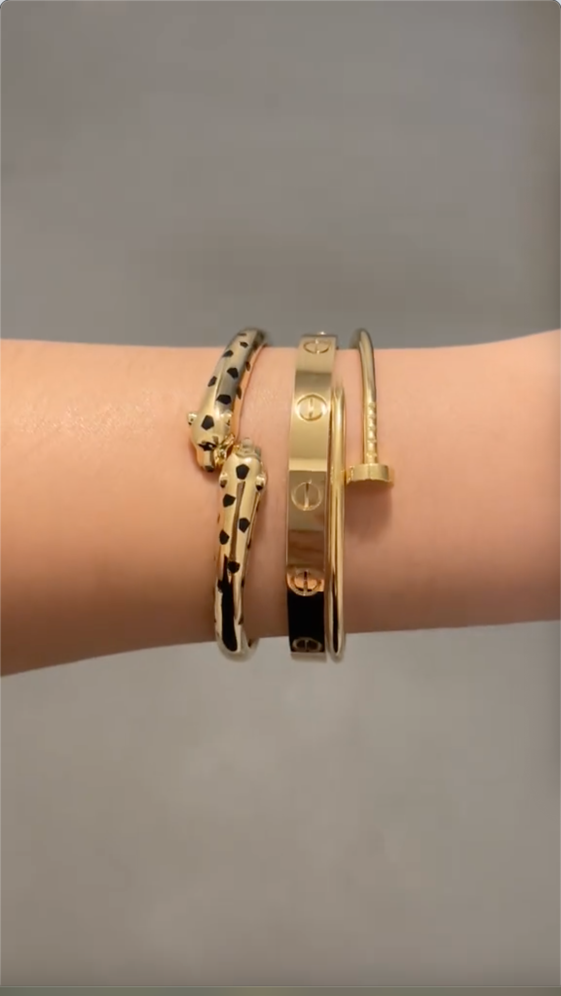 [ElanLuxe Jewelry] Panthère & LOVE  & JUSTE  Diamond Bracelet Stack Set