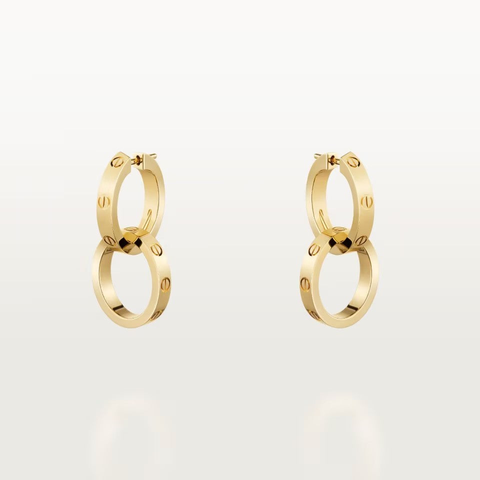 [ElanLuxe Jewelry]LOVE 3.3MM DANGLE EARRINGS