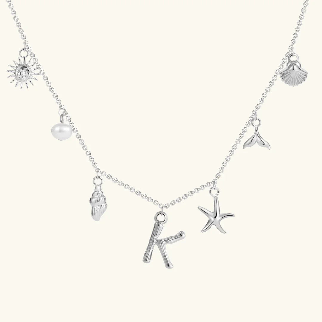 [ElanLuxe]Avaria Ocean Initial Necklace